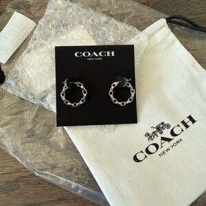 Coach Silver Chain Hoop Earrings
